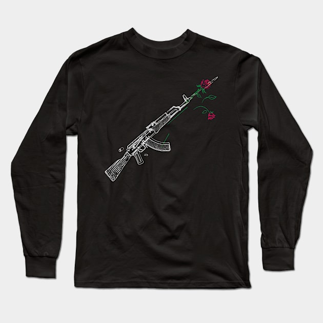 Gun and rose Long Sleeve T-Shirt by Nastydays